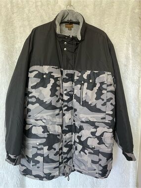 Boulder Creek Men's Black & Gray Camo Parka Jacket
